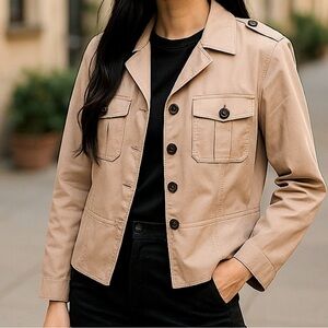 Apostrophe Beige Utility Jacket for Women